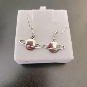 Handmade Planet Saturn Fishhook Earrings